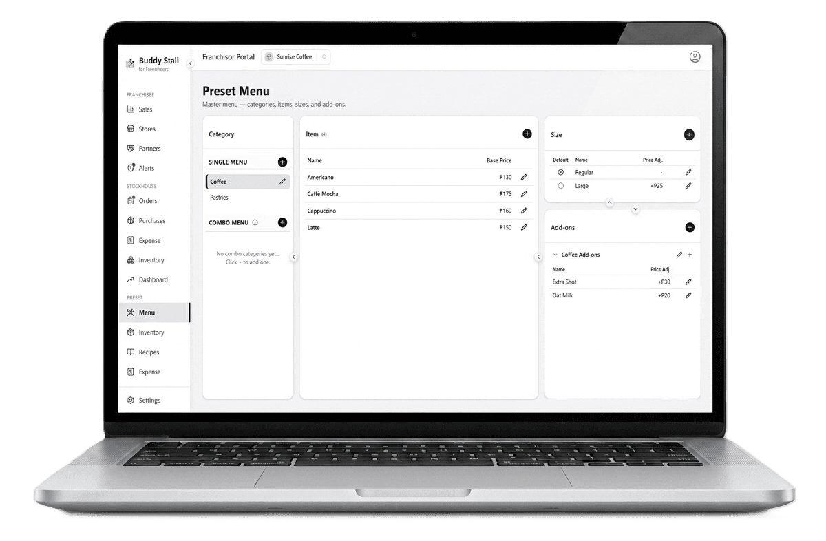 Brand Preset Distribution — Brand menu preset
